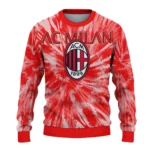 Ac Milan Tie Dye Designs Red Sweater Best Selling