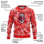 Ac Milan Tie Dye Designs Red Sweater Best Selling