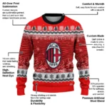 Ac Milan Tree Pattern Red Sweater Best Selling