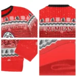 Ac Milan Tree Pattern Red Sweater Best Selling