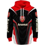 Arsenal Futuristic Pattern Red Black Hoodie Best Selling