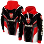 Arsenal Futuristic Pattern Red Black Hoodie Best Selling