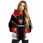 Arsenal Futuristic Pattern Red Black Hoodie Best Selling