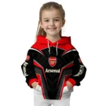 Arsenal Futuristic Pattern Red Black Hoodie Best Selling