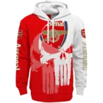 Arsenal Graphic Punisher Red White Hoodie Best Selling