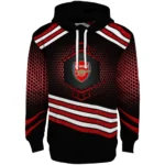 Arsenal Hexagonal Pattern Red Black Hoodie Best Selling