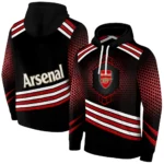 Arsenal Hexagonal Pattern Red Black Hoodie Best Selling