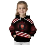 Arsenal Hexagonal Pattern Red Black Hoodie Best Selling