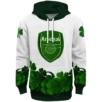 Arsenal Lucky Motif White Green Hoodie Best Selling