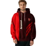 Arsenal Monogram Pattern Red Hoodie Best Selling