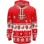 Arsenal Reindeer Motif Red Hoodie Best Selling
