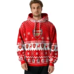 Arsenal Reindeer Motif Red Hoodie Best Selling