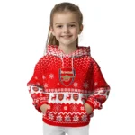 Arsenal Reindeer Motif Red Hoodie Best Selling