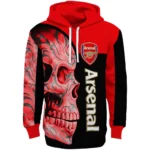 Arsenal Skull Motif Red Black Hoodie Best Selling