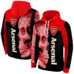 Arsenal Skull Motif Red Black Hoodie Best Selling
