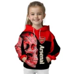 Arsenal Skull Motif Red Black Hoodie Best Selling