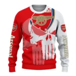 Arsenal Skull Split Red White Sweater Best Selling
