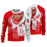 Arsenal Skull Split Red White Sweater Best Selling