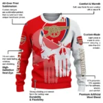 Arsenal Skull Split Red White Sweater Best Selling