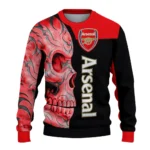 Arsenal Skull Swirl Red Black Sweater Best Selling