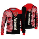 Arsenal Skull Swirl Red Black Sweater Best Selling