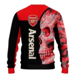 Arsenal Skull Swirl Red Black Sweater Best Selling
