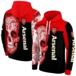 Arsenal Sugar Skull Red Black Hoodie Best Selling