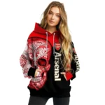 Arsenal Sugar Skull Red Black Hoodie Best Selling