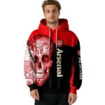 Arsenal Sugar Skull Red Black Hoodie Best Selling