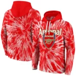 Arsenal Tie Dye Pattern Red Hoodie Best Selling