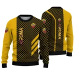 As Roma Circles Mesh Red Black Sweater Best Selling