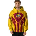 As Roma Concentric Lines Red Hoodie Best Selling