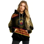 As Roma Hexagonal Pattern Red Black Hoodie Best Selling