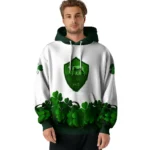 As Roma Lucky Motif White Green Hoodie Best Selling