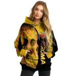 As Roma Skull Motif Red Black Hoodie Best Selling