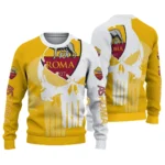 As Roma Skull Split Red White Sweater Best Selling