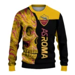As Roma Skull Swirl Red Black Sweater Best Selling