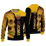 As Roma Skull Swirl Red Black Sweater Best Selling