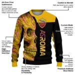 As Roma Skull Swirl Red Black Sweater Best Selling