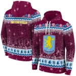 Aston Villa Christmas Trees Claret Hoodie Best Selling