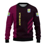 Aston Villa Circles Mesh Claret Black Sweater Best Selling