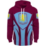 Aston Villa Concentric Lines Claret Hoodie Best Selling