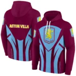 Aston Villa Concentric Lines Claret Hoodie Best Selling