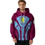 Aston Villa Concentric Lines Claret Hoodie Best Selling