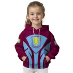 Aston Villa Concentric Lines Claret Hoodie Best Selling