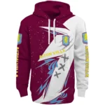 Aston Villa Dynamic Slash Claret White Hoodie Best Selling