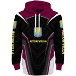 Aston Villa Futuristic Pattern Claret Black Hoodie Best Selling