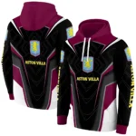 Aston Villa Futuristic Pattern Claret Black Hoodie Best Selling