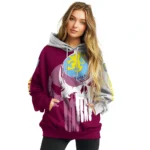 Aston Villa Graphic Punisher Claret White Hoodie Best Selling