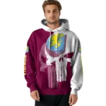 Aston Villa Graphic Punisher Claret White Hoodie Best Selling